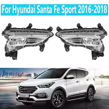 Conjunto de lámpara antiniebla para Hyundai Santa Fe Sport 2016 2017 2018 LED DRL